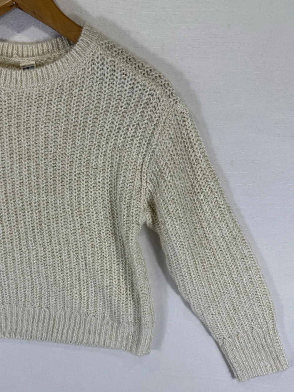 OshKosh B'gosh Cream Ribbed Knit Crew Sweater